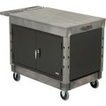 Global Equipment Extra Strength Plastic 2 Flat Shelf Maintenance Cart 44x25-1/2 5" Caster 800306